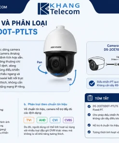 Camera Analog PT 2MP HIKVISION DS-2CE70D0T-PTLTS: PT, Full HD, 2 Chiều