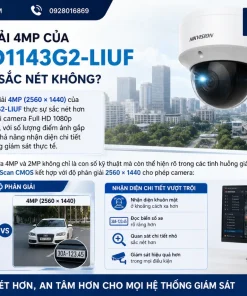 Camera Hikvision DS-2CD1143G2-LIUF Dome: 4MP, Đèn Kép 30m, IP67