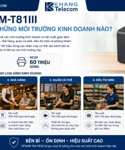 Máy in hóa đơn Bill Printer EPSON TM-T81III: K80, Dao Cắt, 200mm/s