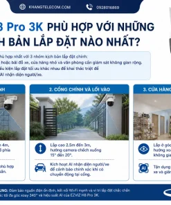 Camera EZVIZ H8 Pro 3K: Xoay 340°, AI Người/Xe, Đêm 30m