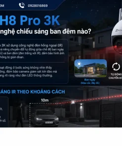 Camera EZVIZ H8 Pro 3K: Xoay 340°, AI Người/Xe, Đêm 30m