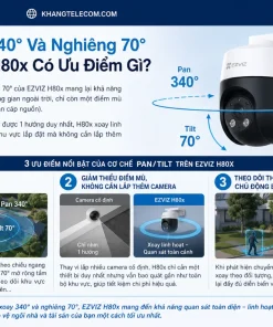 Camera EZVIZ H80x Dual 4K: Ống Kính Kép, Xoay 340°, IP65