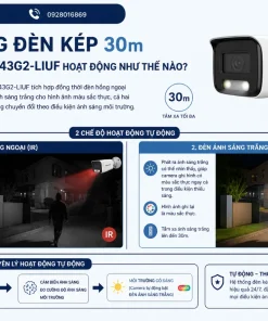 Camera Hikvision DS-2CD1143G2-LIUF Dome: 4MP, Đèn Kép 30m, IP67