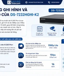 Đầu Ghi HDTVI 32 Kênh DS-7232HGHI-K2: H.265+, 2 HDD, 5 Tín Hiệu