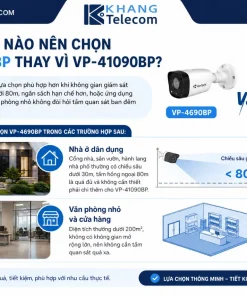Camera IP VANTECH VP-4690BP: 4MP, PoE, Hồng Ngoại 80m