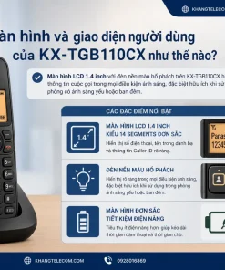 Điện thoại không dây Panasonic KX-TGB110CX: LCD 1.4”, 50 Số, DECT