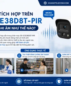 Camera Analog HD-TVI 2MP HIKVISION DS-2CE38D8T-PIR: 1080P, Mic