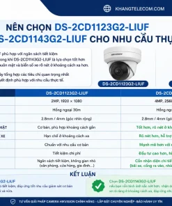 Camera Hikvision DS-2CD1123G2-LIUF: 2MP, Đèn Kép 30m/20m, IP67