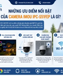Camera IP ngoài trời IMOU S51FEP Full Color: 5MP 3K, 360 Độ, IP66