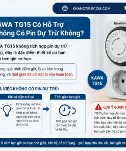 Ổ Cắm Hẹn Giờ Dạng Cơ KAWA TG15: 15 Phút, 1200W, Dùng Trong Nhà