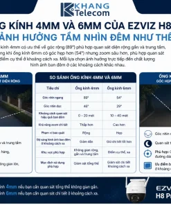 Camera EZVIZ H8 Pro 3K: Xoay 340°, AI Người/Xe, Đêm 30m