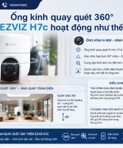 Camera EZVIZ H7c Dual 2K+: Xoay 360°, 2 Ống Kính, AI Phát Hiện Người