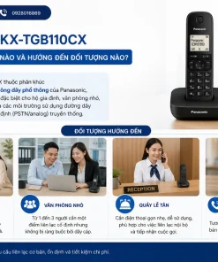 Điện thoại không dây Panasonic KX-TGB110CX: LCD 1.4”, 50 Số, DECT