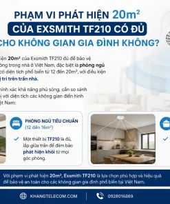 Đầu Báo Khói Wifi Exsmith TF210: 20m², Wifi 2.4GHz, 80dB, Pin 9V