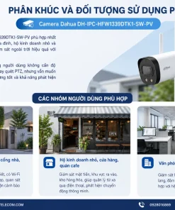 Camera Dahua DH-IPC-HFW1339DTK1-SW-PV: 3MP, Smart Dual Light, IP67