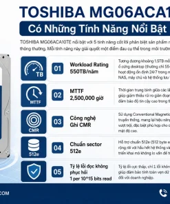 Ổ cứng chuyên dụng 10TB TOSHIBA MG06ACA10TE: Server, NAS, 7200rpm