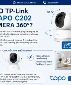 Camera IP 2MP TP-Link Tapo C202: 360°, Đêm 12m, Đàm Thoại 2 Chiều