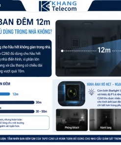Camera IP 360° TP-Link Tapo C260: 4K 8MP, AI, Đàm Thoại 2 Chiều