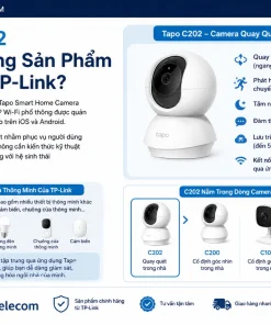 Camera IP 2MP TP-Link Tapo C202: 360°, Đêm 12m, Đàm Thoại 2 Chiều