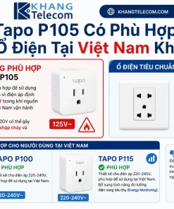 Ổ Cắm Thông Minh Mini Tapo P105: 1800W, Hẹn Giờ, Alexa, Google