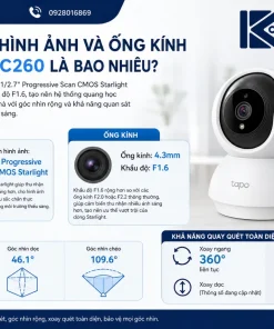 Camera IP 360° TP-Link Tapo C260: 4K 8MP, AI, Đàm Thoại 2 Chiều