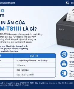 Máy in hóa đơn Bill Printer EPSON TM-T81III: K80, Dao Cắt, 200mm/s