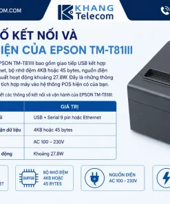 Máy in hóa đơn Bill Printer EPSON TM-T81III: K80, Dao Cắt, 200mm/s