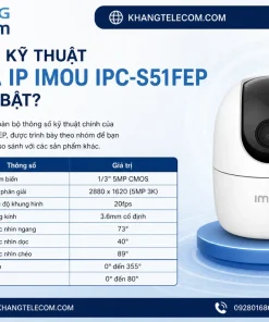Camera IP ngoài trời IMOU S51FEP Full Color: 5MP 3K, 360 Độ, IP66