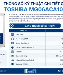 Ổ cứng chuyên dụng 10TB TOSHIBA MG06ACA10TE: Server, NAS, 7200rpm