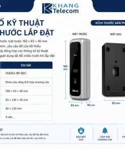 Khóa Cửa Cổng Nhôm PHGLock FE605A: 5 Cách Mở, App 1–2 Mặt