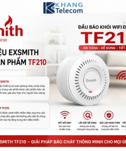 Đầu Báo Khói Wifi Exsmith TF210: 20m², Wifi 2.4GHz, 80dB, Pin 9V