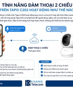 Camera IP 2MP TP-Link Tapo C202: 360°, Đêm 12m, Đàm Thoại 2 Chiều