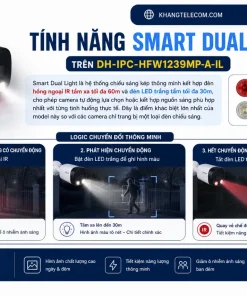 Camera Dahua DH-IPC-HFW1239MP-A-IL: 2MP, Smart Dual Light, IP67