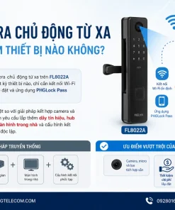 Khóa Cửa PHGLock FL8022A: 3 Sinh Trắc Học, Video 2 Chiều