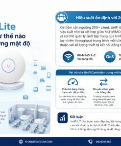 Bộ phát Wifi 7 Ubiquiti UniFi U7 Lite: 200+ Thiết Bị, PoE, 2.5G