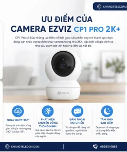 Camera EZVIZ CP1 Pro 2K+: Zoom 4X, Quay Quét 360°, Gọi Một Chạm