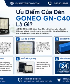 Đèn Năng Lượng Mặt Trời 400W GONEO GN-C400B-AJ: 18W, IP65, Pin 25Ah