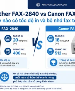 Brother FAX-2840 vs Canon FAX-L170: máy nào có tốc độ in và bộ nhớ fax tốt hơn?
