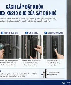 Cách lắp đặt khóa Ximex XN210 cho cửa sắt đố nhỏ như thế nào?