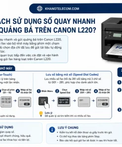 Cách sử dụng số quay nhanh và gửi quảng bá trên Canon L220?