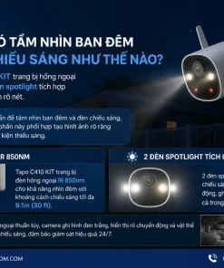 Camera có tầm nhìn ban đêm và đèn chiếu sáng như thế nào?