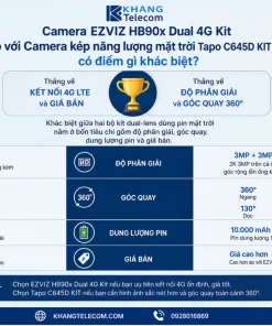 Camera EZVIZ HB90x Dual 4G Kit so với Camera kép năng lượng mặt trời Tapo C645D KIT có điểm gì khác biệt