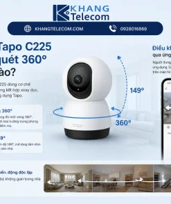 Camera Tapo C225 có xoay quét 360° như thế nào?