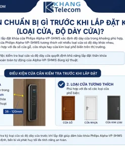 Cần chuẩn bị gì trước khi lắp đặt khóa (loại cửa, độ dày cửa)?
