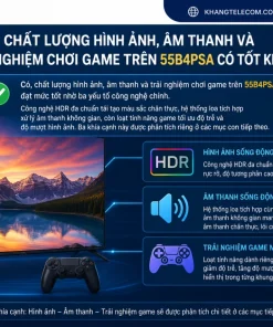 Chất lượng hình ảnh, âm thanh và trải nghiệm chơi game trên 55B4PSA