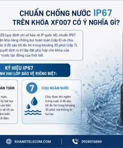 Chuẩn chống nước IP67 trên khóa XF007 có ý nghĩa gì?