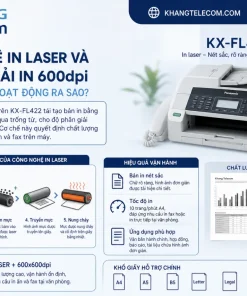 Công nghệ in laser và độ phân giải in 600dpi trên KX-FL422 hoạt động ra sao?