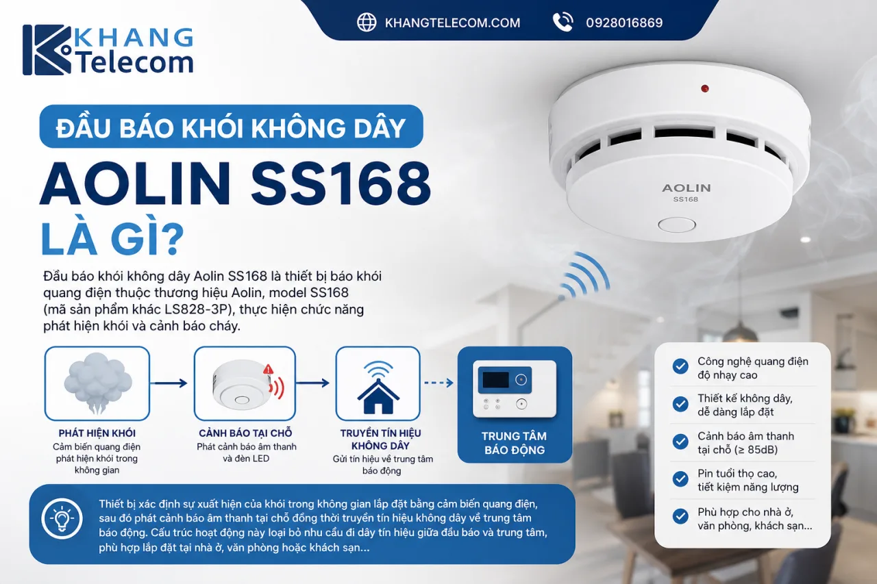 Đầu Báo Khói Không Dây Aolin SS168