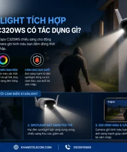 Đèn spotlight tích hợp trên Tapo C320WS có tác dụng gì?