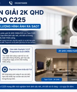 Độ phân giải 2K QHD của Tapo C225 mang lại chất lượng hình ảnh ra sao?